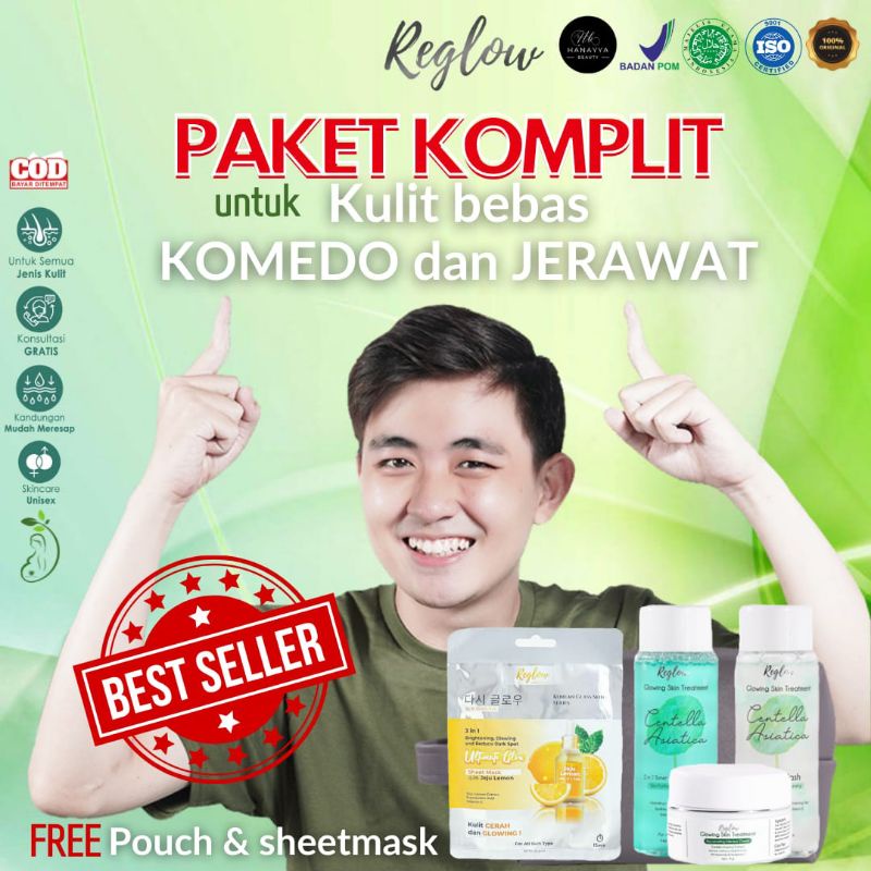 Reglow skincare pria dan wanita skincare jerawat skincare bpom skincare glowing
