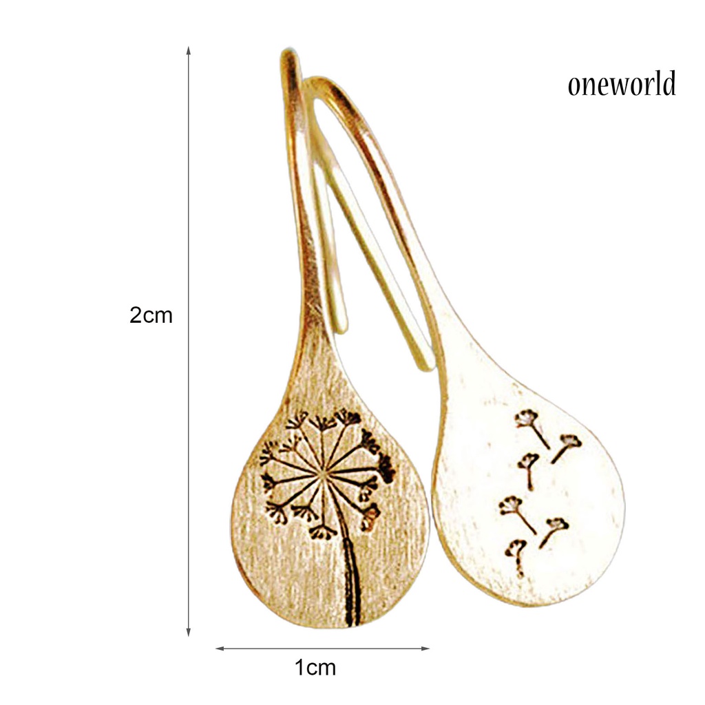 OW# Simple Fashion Dandelions Dangle Earrings Retro Stainless Steel Pendant Jewelry