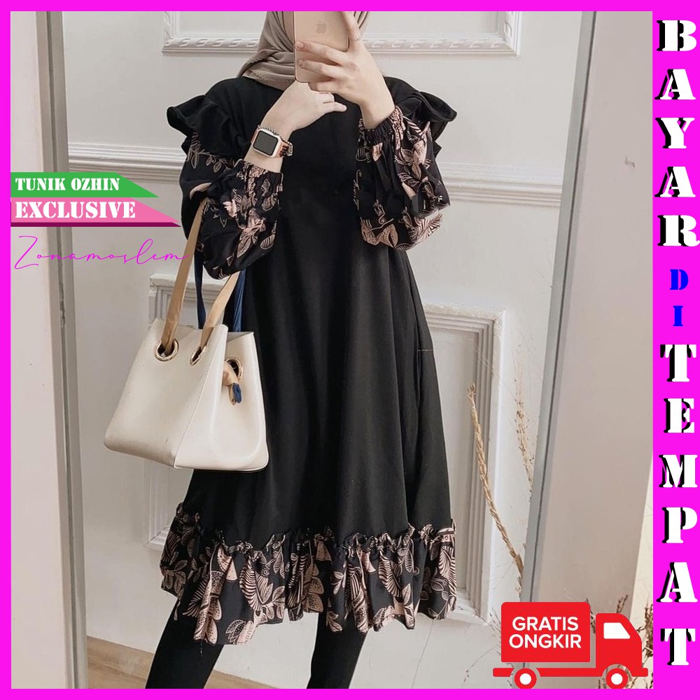 TUNIK RAYON VISCOSE OZHIN MOTIF BUNGA / TUNIK REMAJA /  RANUM TUNIK RAYON PREMIUM