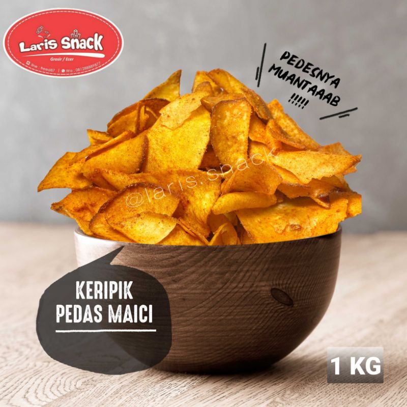 

Keripik Pedas Maici Gurih Renyah Snack Kiloan 1000gr