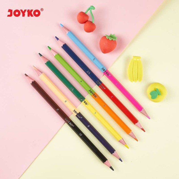 Joyko Pensil Warna Bicolor 2 sisi 12 Warna (CP-Bi100)