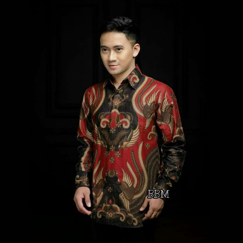 Baju Batik Pria Baju Batik Pria Lengan Panjang Modern Kemeja Batik Pria Lengan Panjang Kemeja Batik Pria Kemeja Batik Kemeja Pria Batik Pria Lengan Panjang Seragam Natal Warna Merah