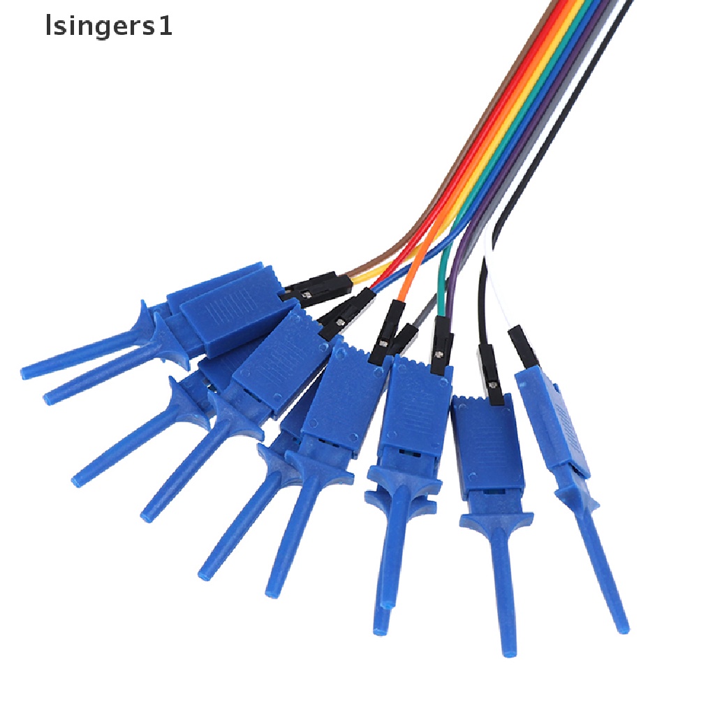 (lsingers1) 10pcs / Set Test Hook / Jepit Buaya 300mm Untuk Kabel Logic Analyzer