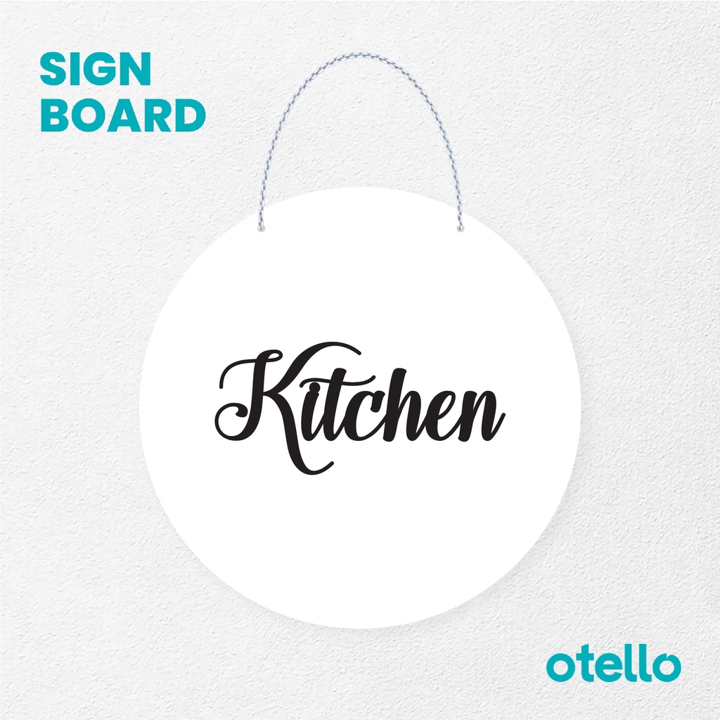 Otello Signage Kitchen Signage Board Acrylic Papan Gantung Label Akrilik Rantai Petunjuk Toko Modern Minimalist Kafe Restoran Kantor Gedung Cafe