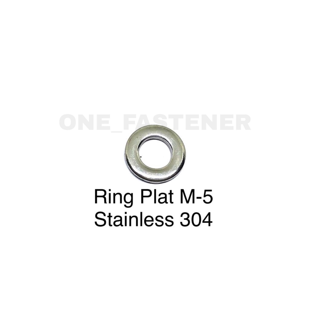 100 pcs Ring Plat M5 Stainless Steel sus 304 5mm 5mili Anti Karat food grade baut 8