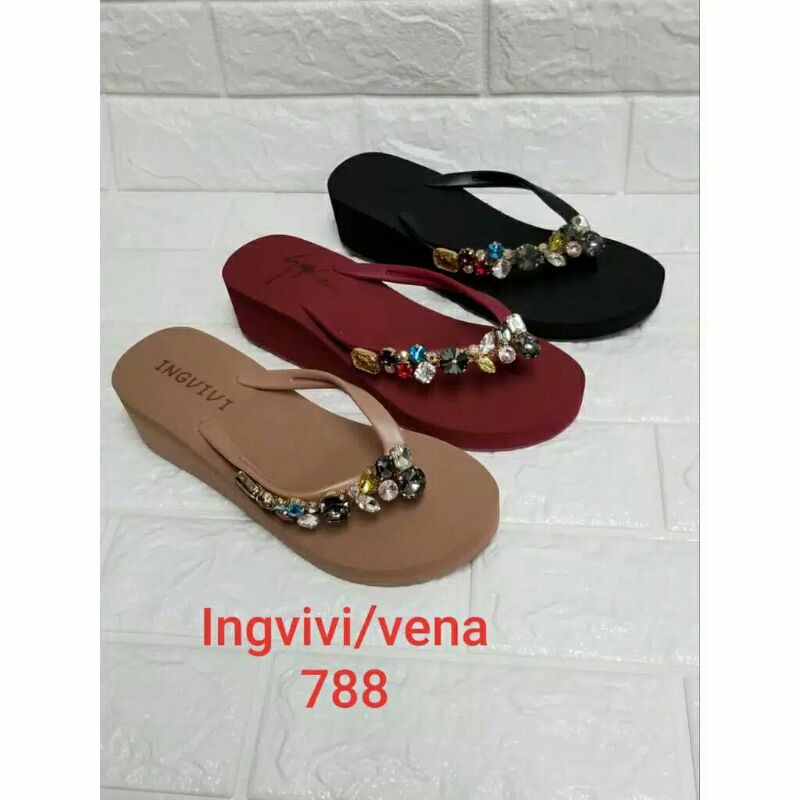 Sandal Jepit INGVIVI 788 manik Wedges