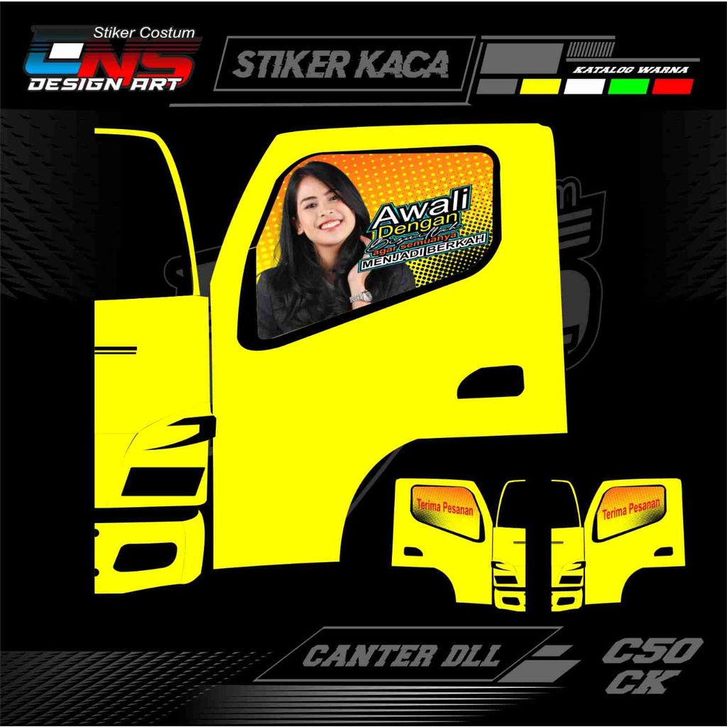 Stiker Kaca Pintu Truk/Canter/Pickup