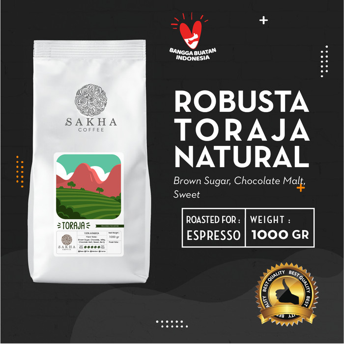 

Biji Kopi Robusta Toraja Sapan Roasted For Espresso 1 Kg SAKHA COFFEE - RTOR1000