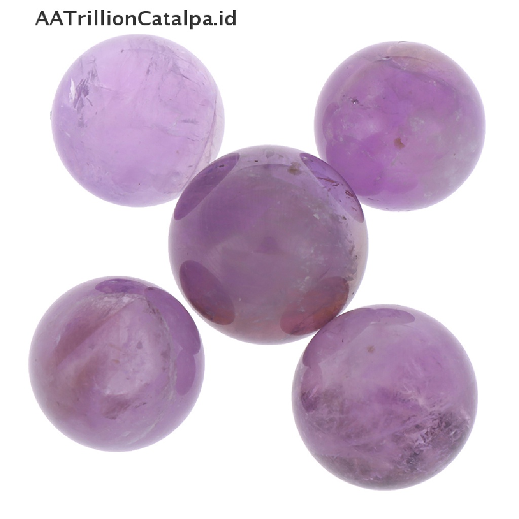 Aatrillioncatalpa 1pc Bola Kristal Amethyst Quartz Fluorit Alami Untuk Penyembuhan