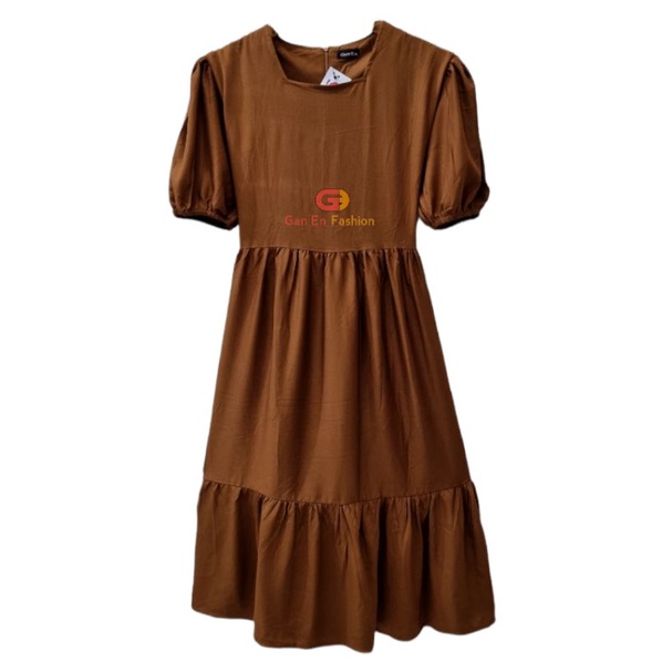 Dress Wanita Dewasa Korea Vintage Terusan Bumil Friendly