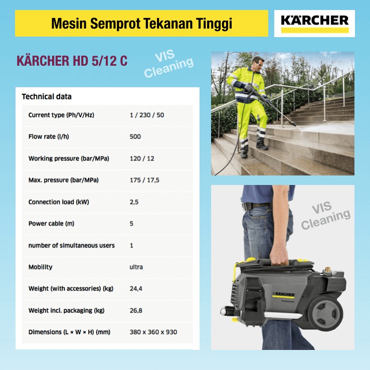 High Pressure Cleaner 120 Bar KARCHER HD 5/12 C