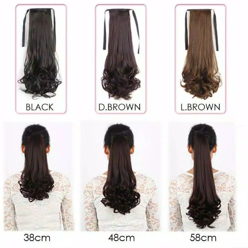 [ BEST QUALITY ] Hair Clip Pony Tail Ponitail Bahan Bagus Halus Lembut Mirip Rambut Asli Bisa Dicuci