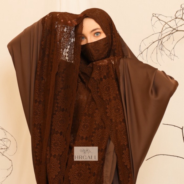 Mukena Premium HRGALL With Box Hampers - Deep Brown Limited