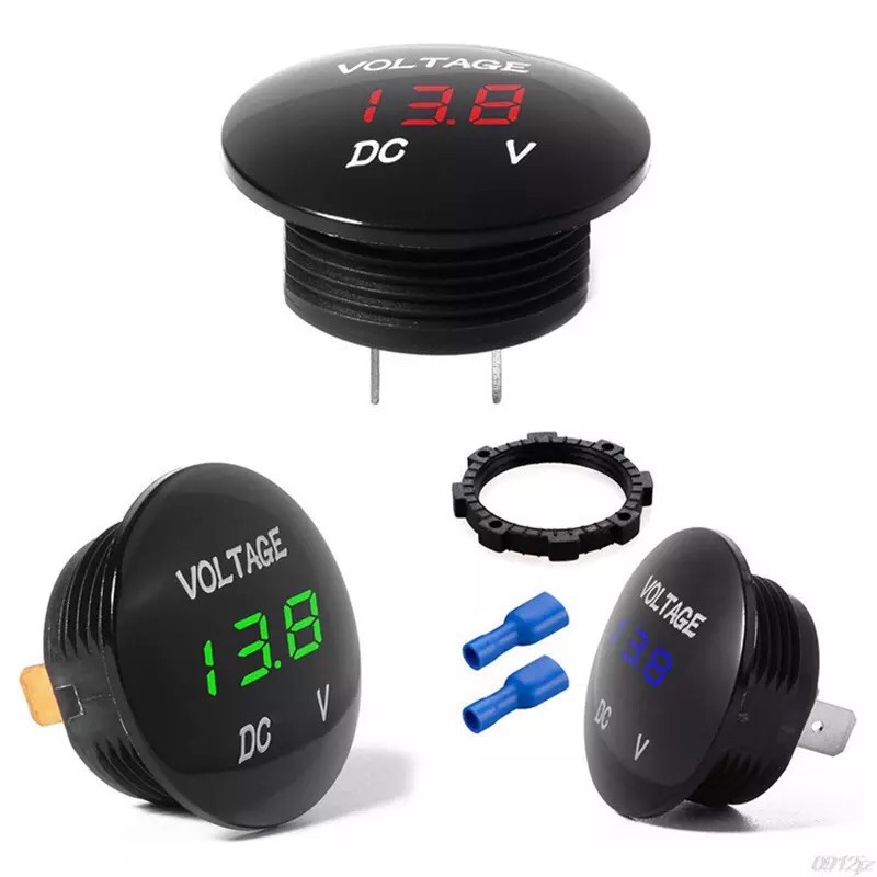 Voltmeter 5V-48V D3 Tahan Air LED Meter Tegangan Baterai