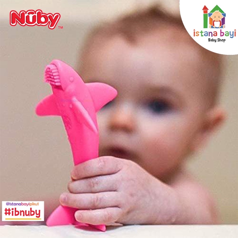 Nuby Baby Shark -  Mainan Sensori Anak Silicone / Gigitan Bayi