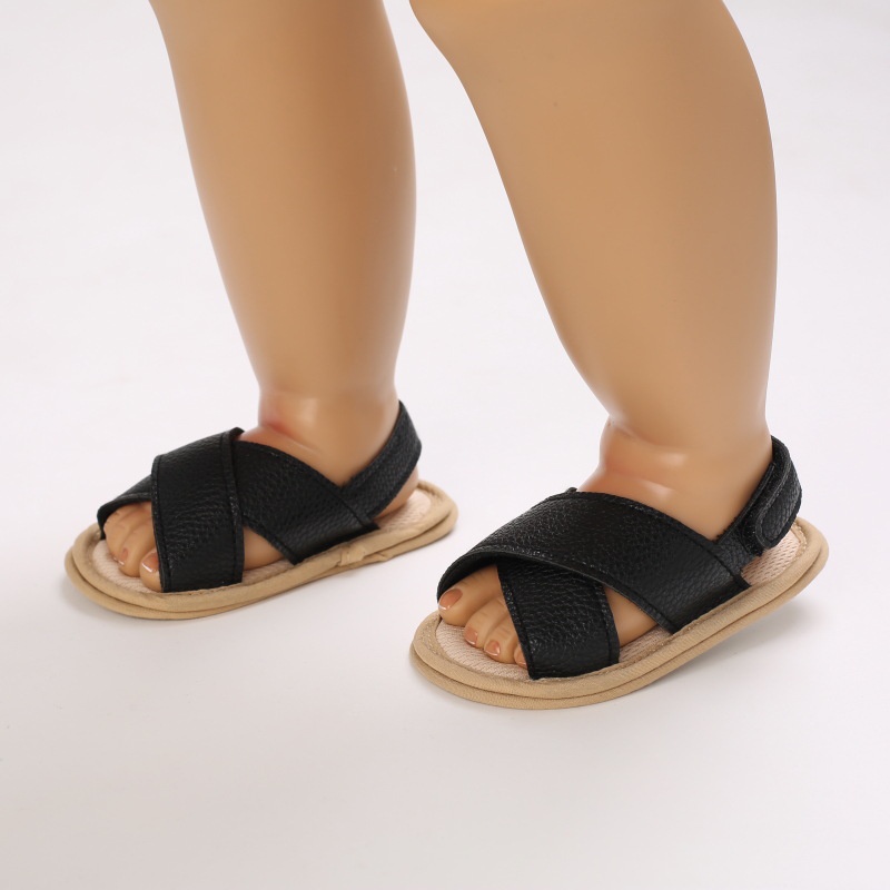 Sandal Bayi Laki Laki Perempuan Umur 0 - 12 Bulan Sepatu Sendal Bayi Sandal Anak Bayi Laki Laki Perempuan Murah Umur 0 - 14 Bulan, umur 1 Tahun Hitam AK 12