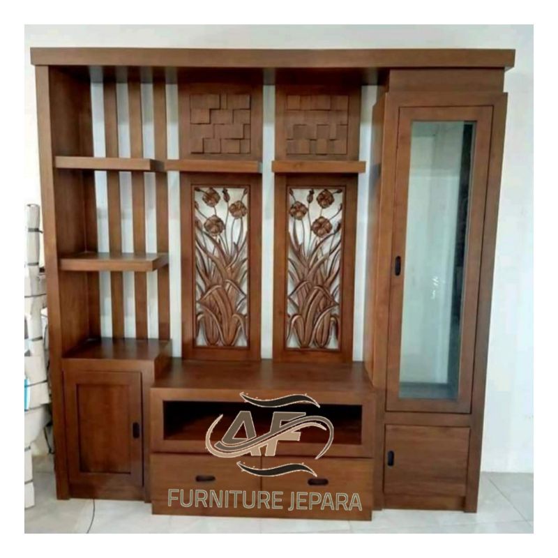 lemari partisi ,lemari partisi penyekat ruangan, lemari partisi mebel jepara