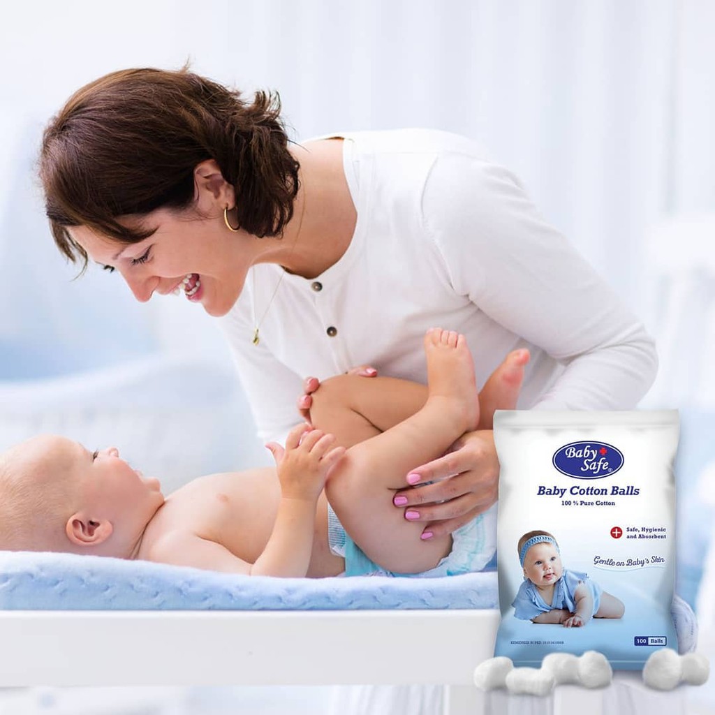 Baby Safe Cotton Balls Isi 100 - CB050