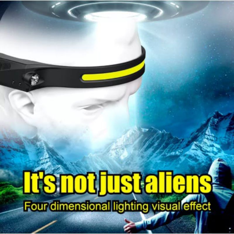 Head lamp / Lampu kepala COB /USB Charging Wave Induction Outdoor Riding Cob Headlight / Led Glaring Headlamp jkt