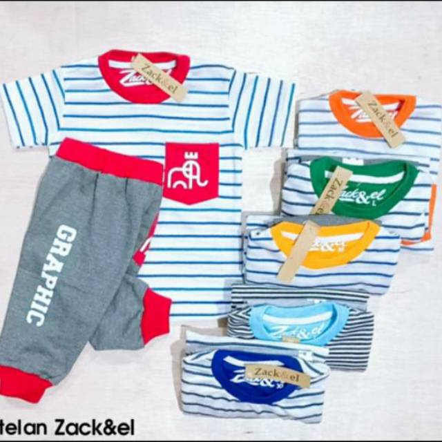 Set Baju  Anak  Laki Laki SET ZACK  EL  WARNA SAKU Shopee 