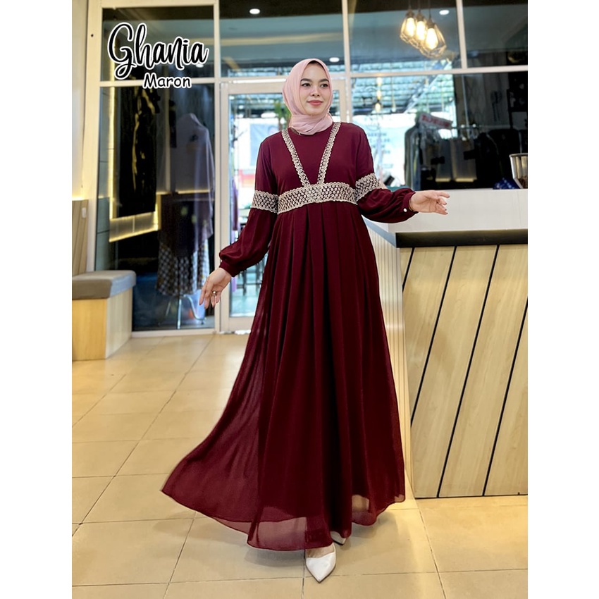 GAMIS PESTA MUSLIMAH GHANIA DRESS KONDANGAN