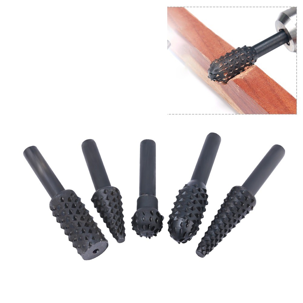 Taffware Mata Bor Kayu Wood Bits Steel 1/4 Inch 5 PCS - 25450 - Black