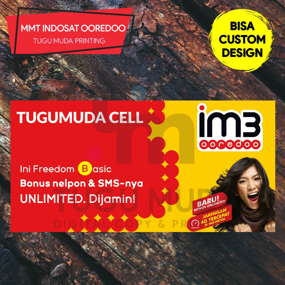 Cetak Spanduk|Banner|MMT - KONTER PULSA/HP/KUOTA/CELLULAR-INDOSAT IM3 OOREDOO-PAKET INTERNET