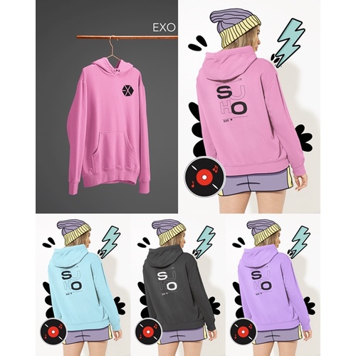 Pretty Savage- Hoodie EXO Name Depan Belakang / bisa COD/ Do Lay xiumin chanyeol suho chen baekhyun sehun kai