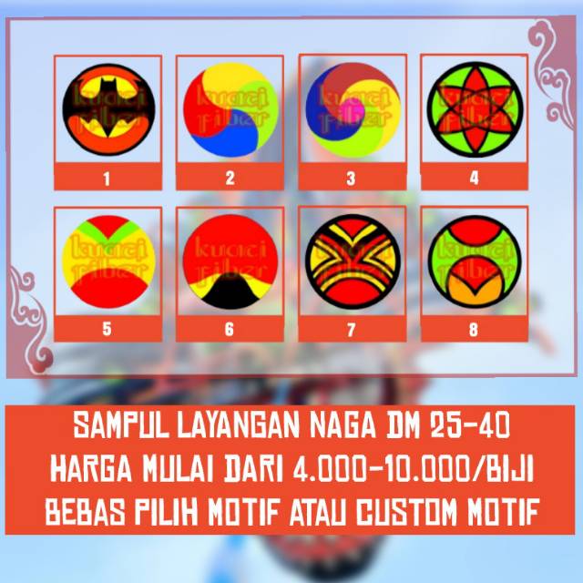 kain motif layangan naga/sampul kepingan DM 25-40