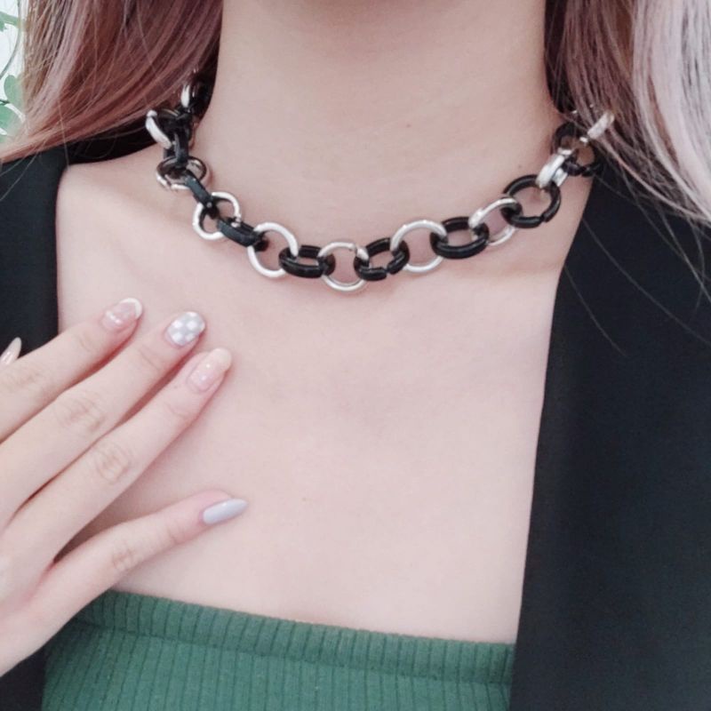 Kalung Rantai Akrilik Kombinasi Valerie Acrilic Chain Necklace Edgy Colorful