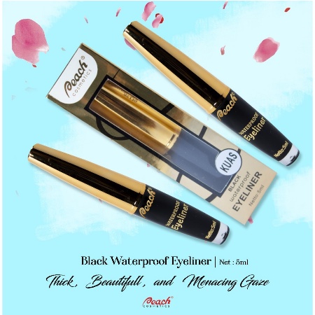 ⭐ BAGUS ⭐ PEACH EYELINER SPIDOL / KUAS | Eyeliner Kuas Black Hitam Waterproof