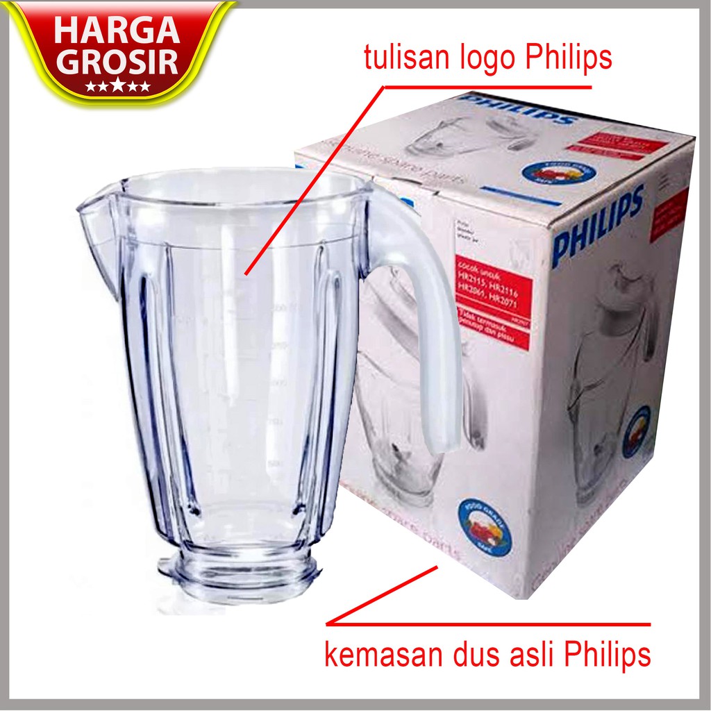 Gelas Blender Plastik Philips HR 2115  2116  2061 2071 Ori