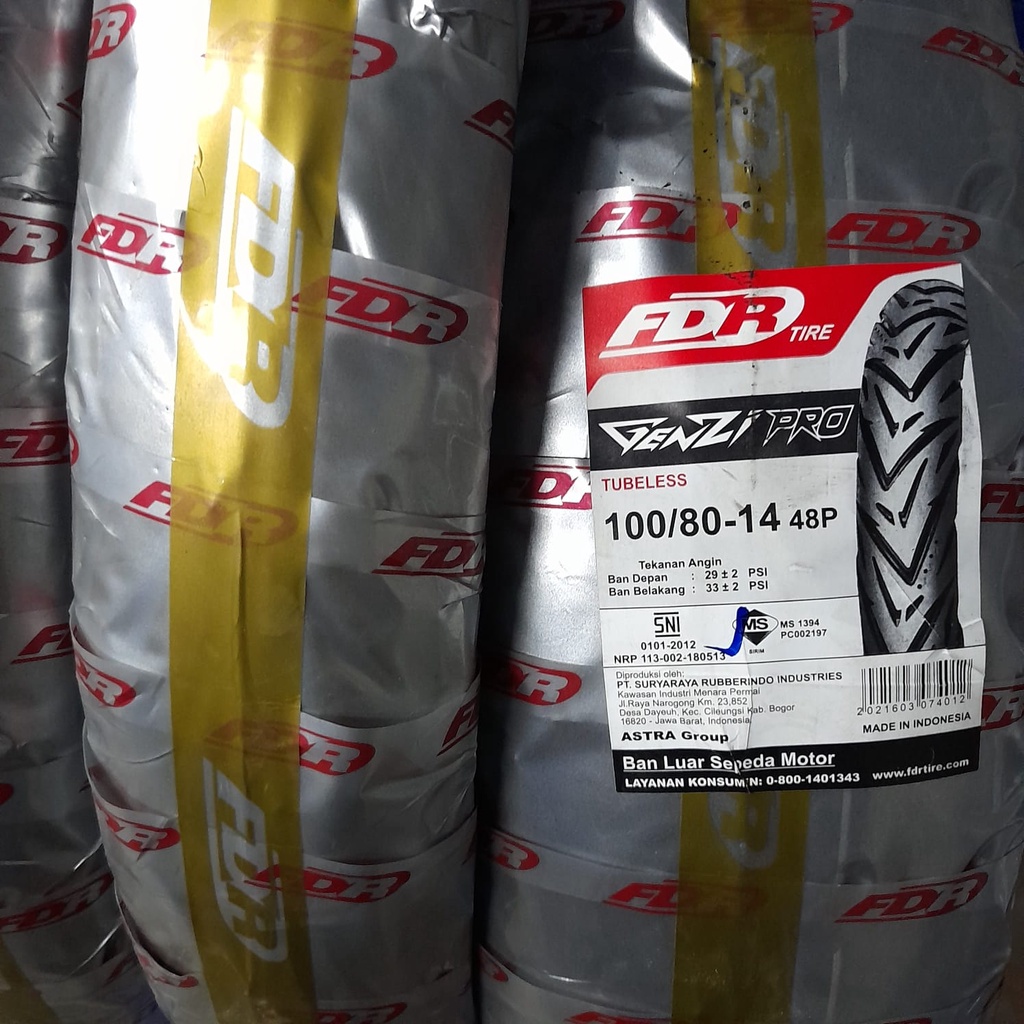Ban motor matic FDR Genzi Pro 100 80 14 Tubeless