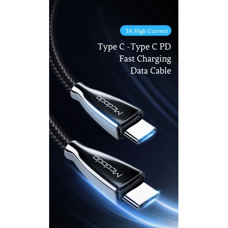 MCDODO CA-6660 USB Type-C to Type-C Data Cable QC Fast Charging PD 60W ORIGINAL panjang 1.5m