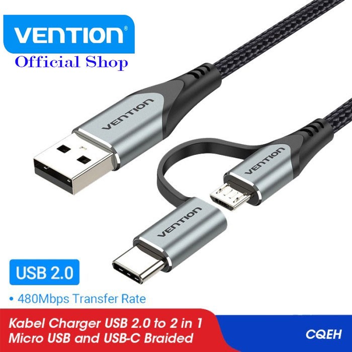 Vention Kabel Micro USB Type C Adapter USB Micro to USB C Braided
