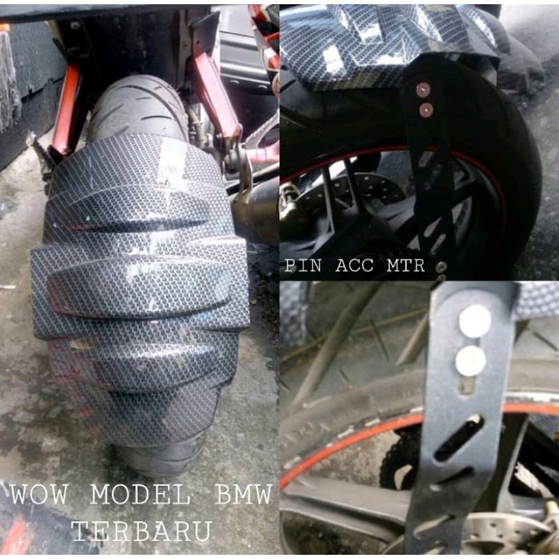 Mudguard Bmw Carbon Double Breket Nemo Universal motor