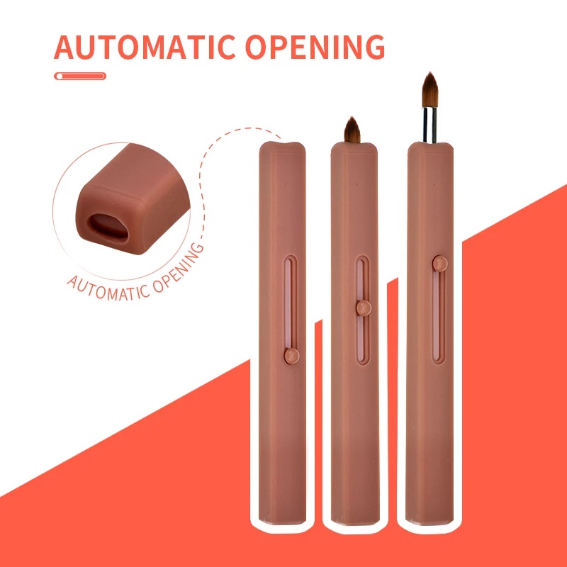 Retractable Mini Professional Makeup Brush  with Cap