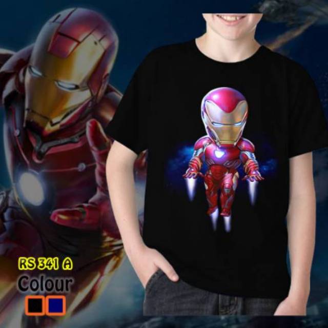 Baju Kaos Anak Cowok Iron Man Chibi Tshirt Import Rhymes