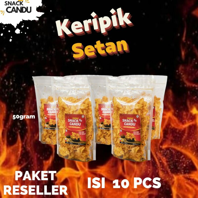 

SNACK CANDU KRIPSET KERIPIK SETAN KERIPIK SINGKONG PEDAS JERUK DAUN KRIPIK KRIWIL ISI 10pcs