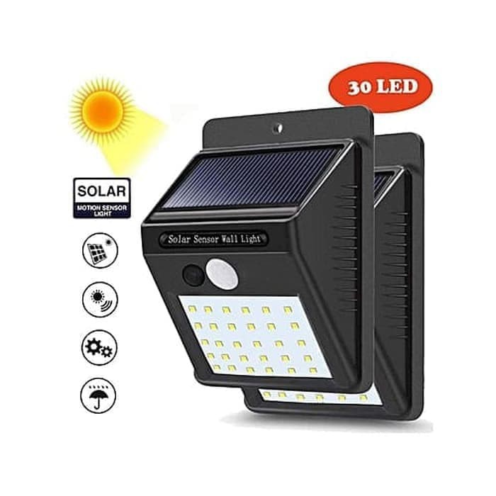 Lampu Taman 30 LED Tembok Dinding Solar Tenaga Matahari Outdoor