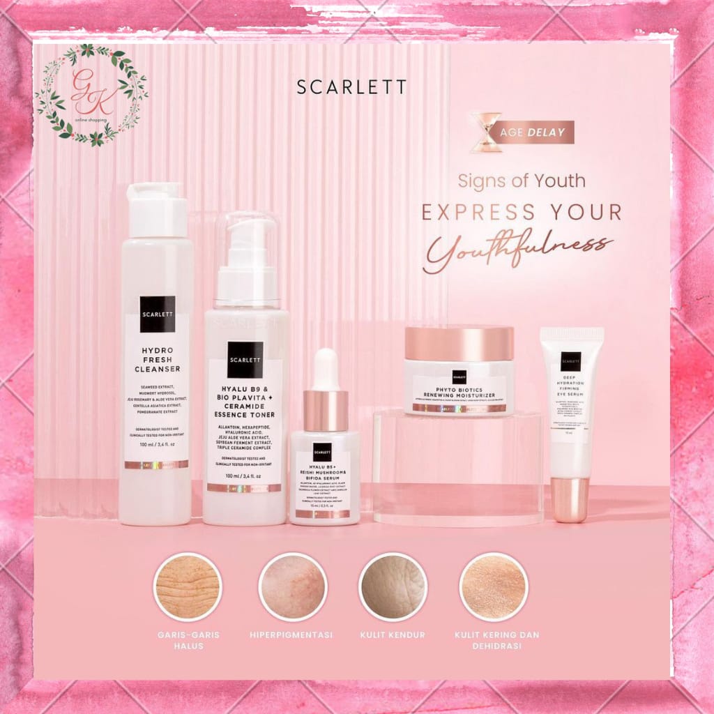 Paket Scarlett Whitening Age Delay / Paker Anti Aging Series Skincare