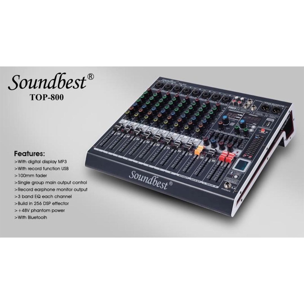 Mixer 8 Channel Mono SOUNDBEST TOP800 TOP-800 TOP 800 Original