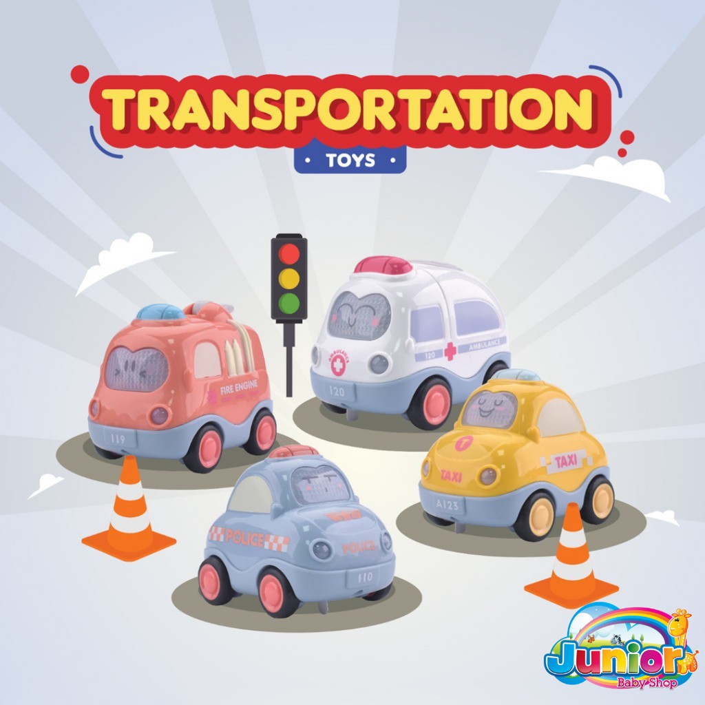 IQ Angel Light&amp;Sound Transportation Car Toys (Pastel)