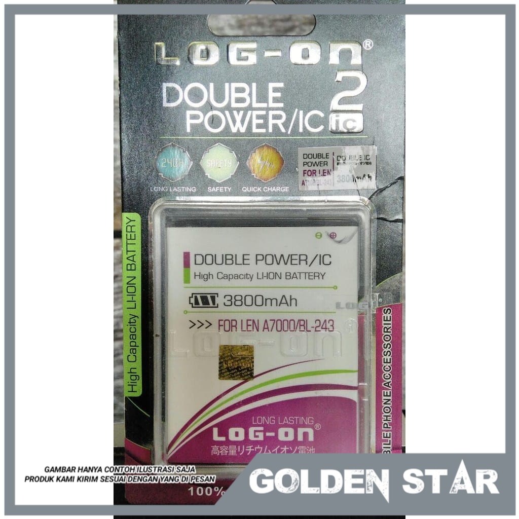 Baterai Lenovo A7000 A7700 K3 Note BL243 BL 243 Double Power Log-on Le