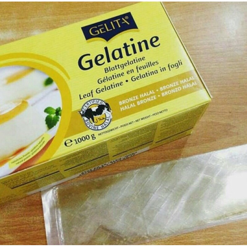 Gelatine Sheet GELITA (isi 5 Lembar) HALAL Gelatin Lembaran