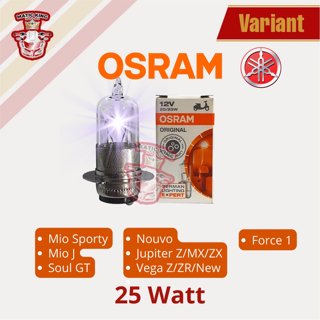 OSRAM bohlam lampu Halogen depan Mio Fino X-Ride Jupiter Z MX Vega Force 1 Soul GT  18 25 35 watt