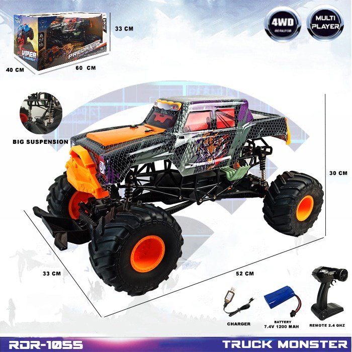 PROMO RDR1055 RC Rock Crawler Offroad Monster Truck Mainan Anak Mobil Remote Control Radio Control