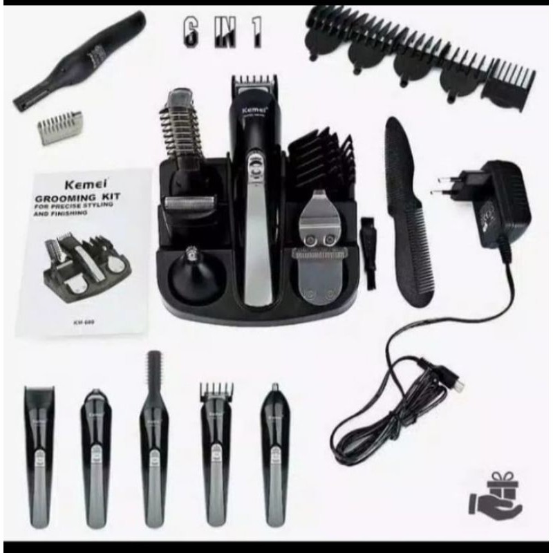 Alat Cukur Mesin cukur KEMEI Professional Hair Trimmer 6in1