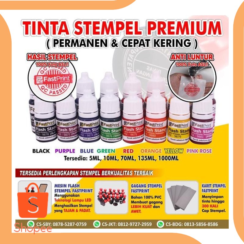 

Promo onderdil TINTA STEMPEL FLASH FAST PRINT WARNA MERAH (RED INK) 70ML 2 Berkualitas
