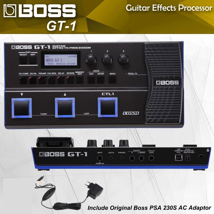 Boss GT1 Guitar Multiple Effect + Adaptor / GT 1 / GT1 / Efek Gitar Boss GT1 / Boss GT-1